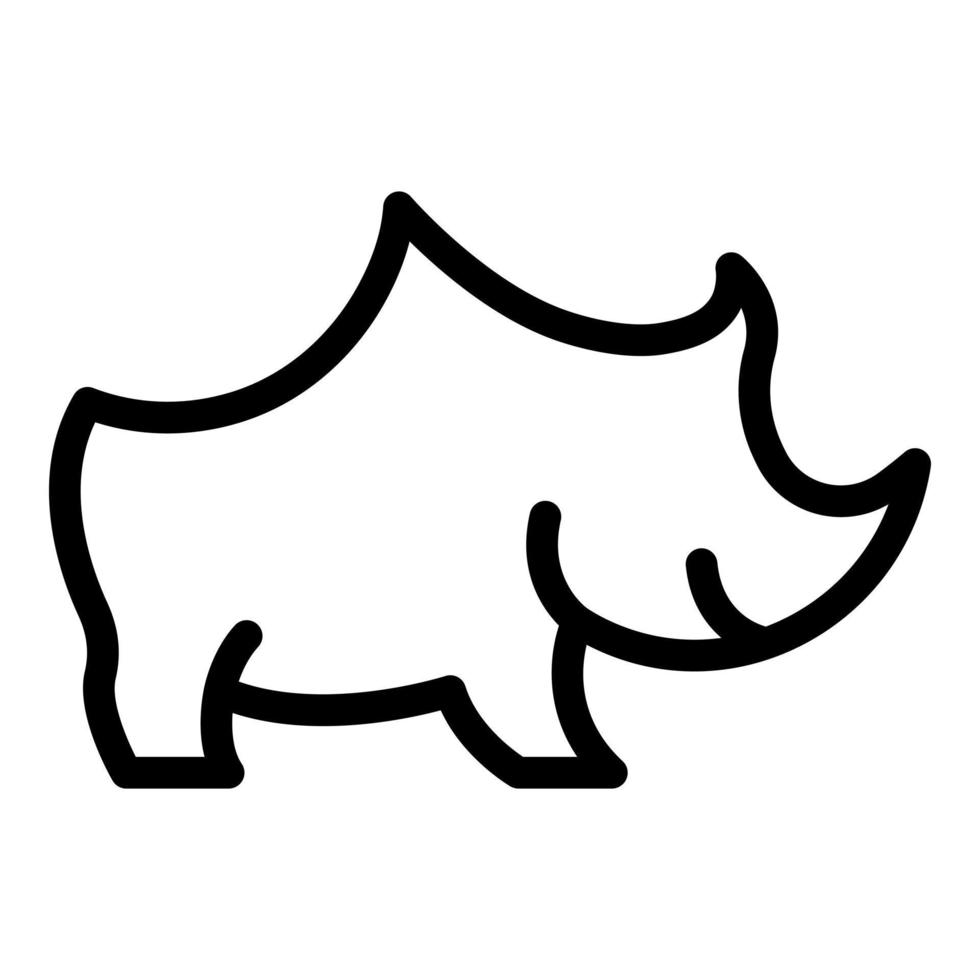 safari neushoorn pictogram, Kaderstijl vector