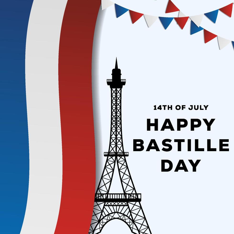 gradiënt gelukkig bastille dag illustratie ontwerp vector