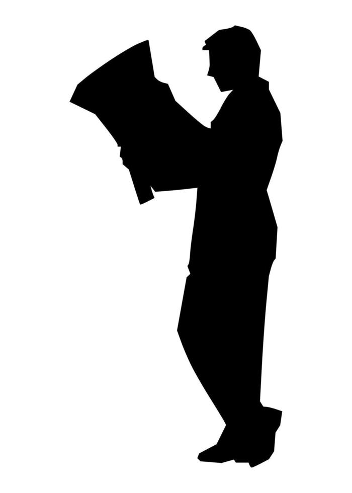 man pictogram krant lezen. zakenman met krant op witte achtergrond. vector