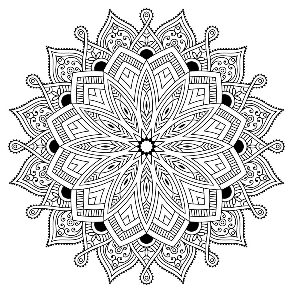 mandala patroon kunst achtergrond zwart en wit minimaal bloemenpatroon. kleurboek pagina. pro vector