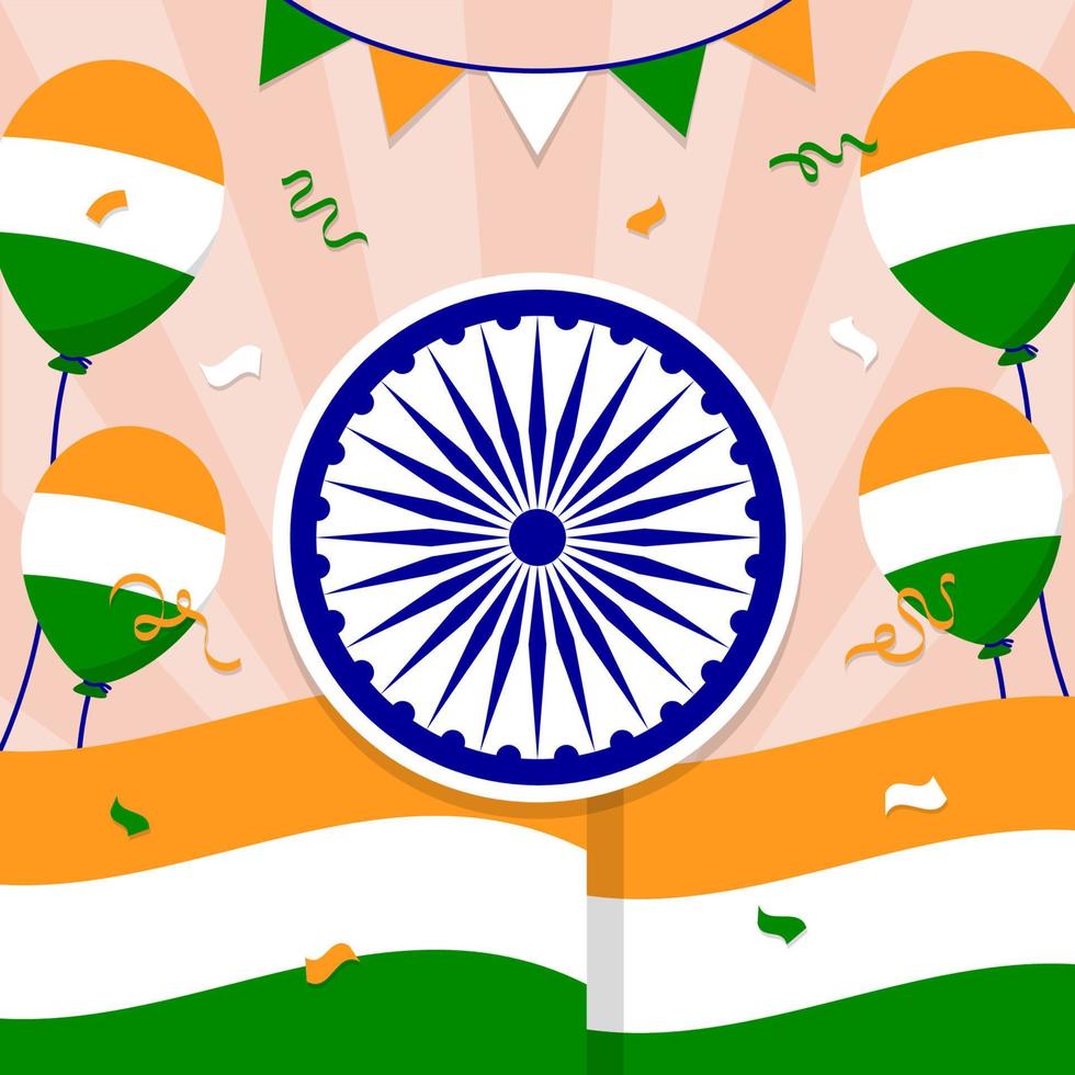 india onafhankelijkheidsdag vierkante achtergrond vector