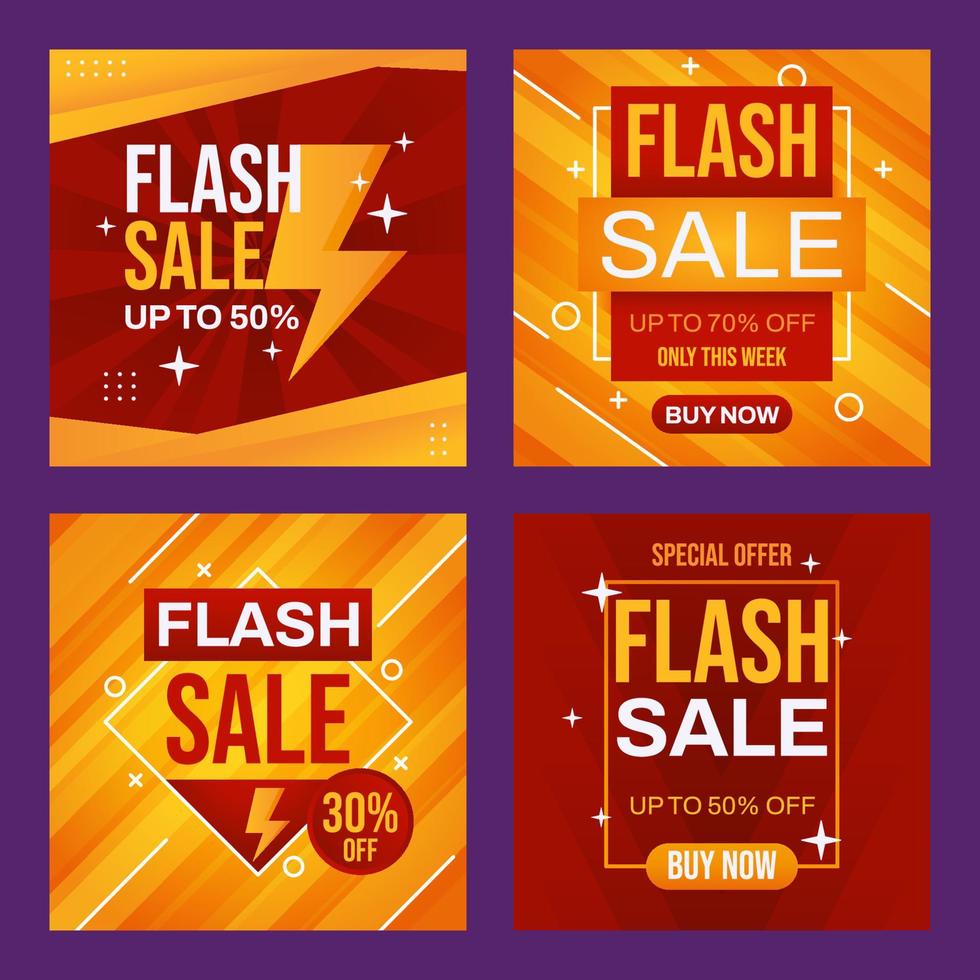 flash sale social media posts sjabloon vector