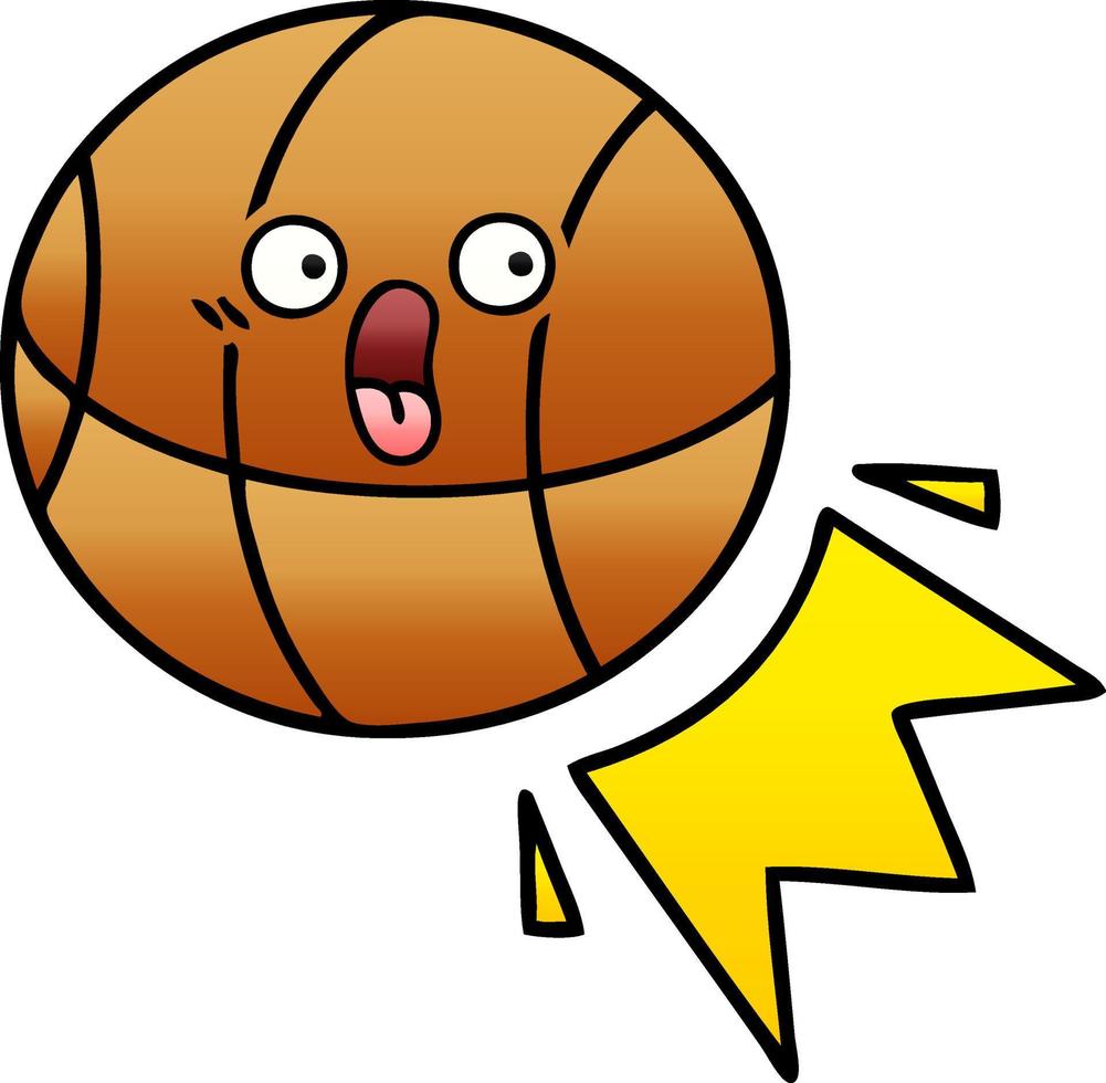 gradiënt gearceerde cartoon basketbal vector