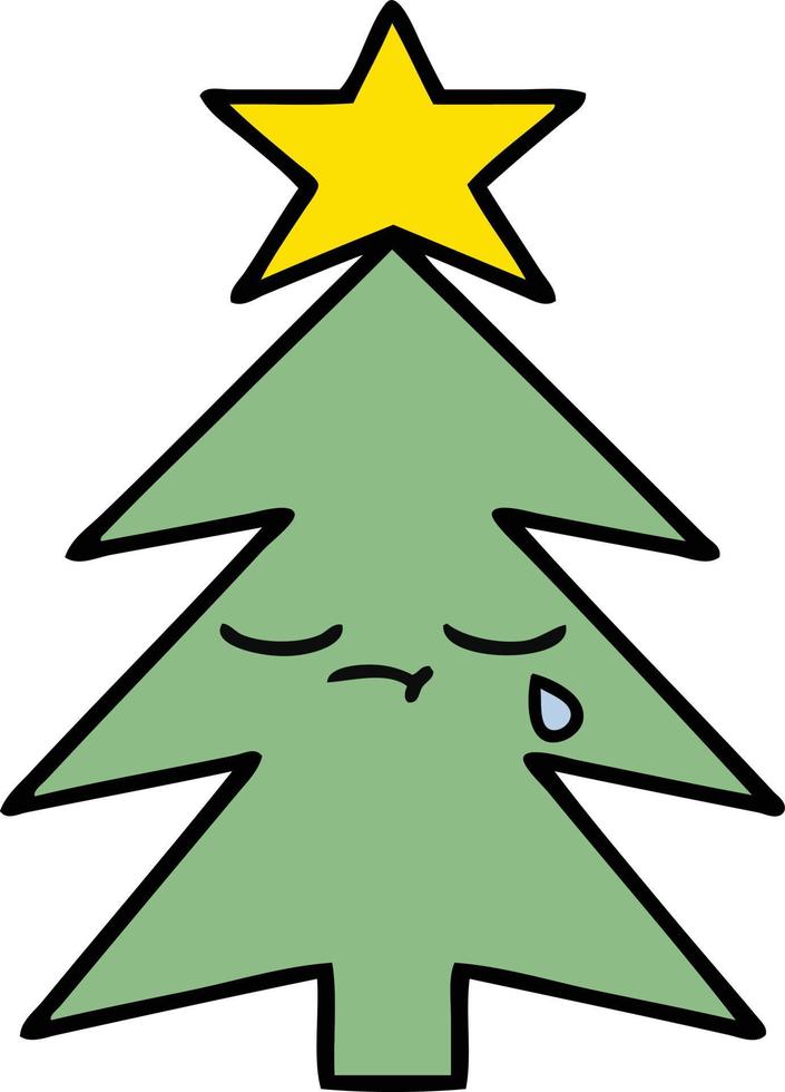 schattige cartoon kerstboom vector