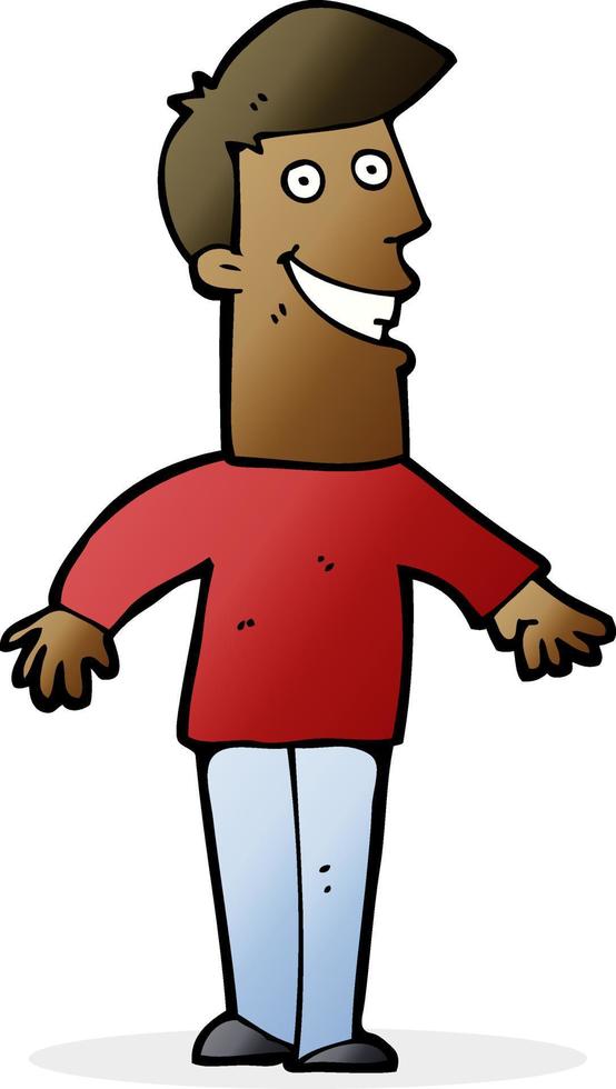 cartoon grijnzende man vector