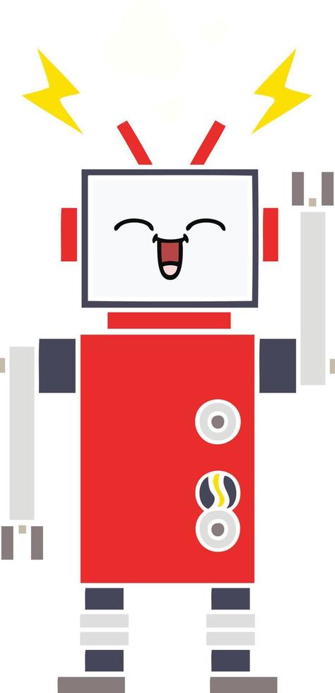 egale kleur retro cartoon robot vector