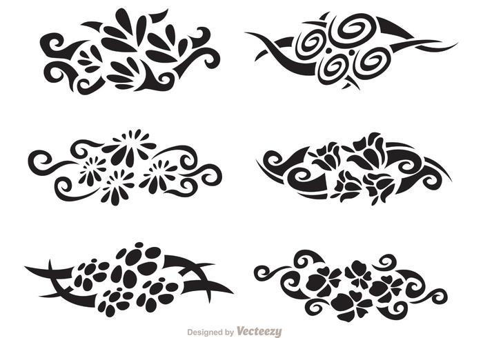 Bloemen hawaiiaanse stammen vector pack