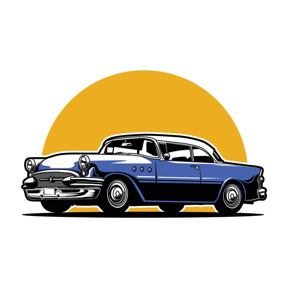 klassieke retro auto vector illustratie ontwerp