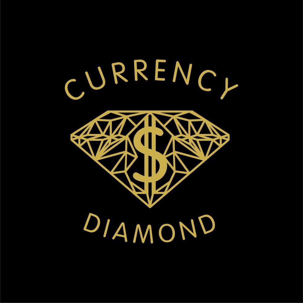 diamantillustratie met dollarvaluta voor het ontwerp van het financiële logo, juwelierszaak, bank vector