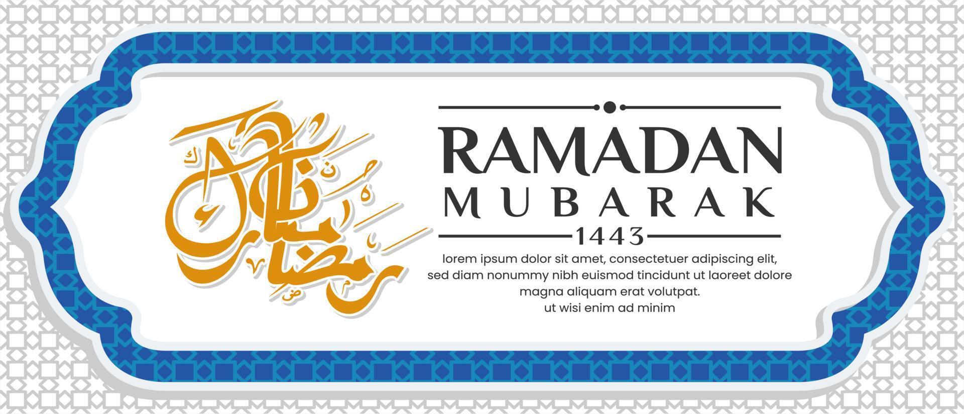 ramadan bannerontwerp met ramadan mubarak-kalligrafie vector