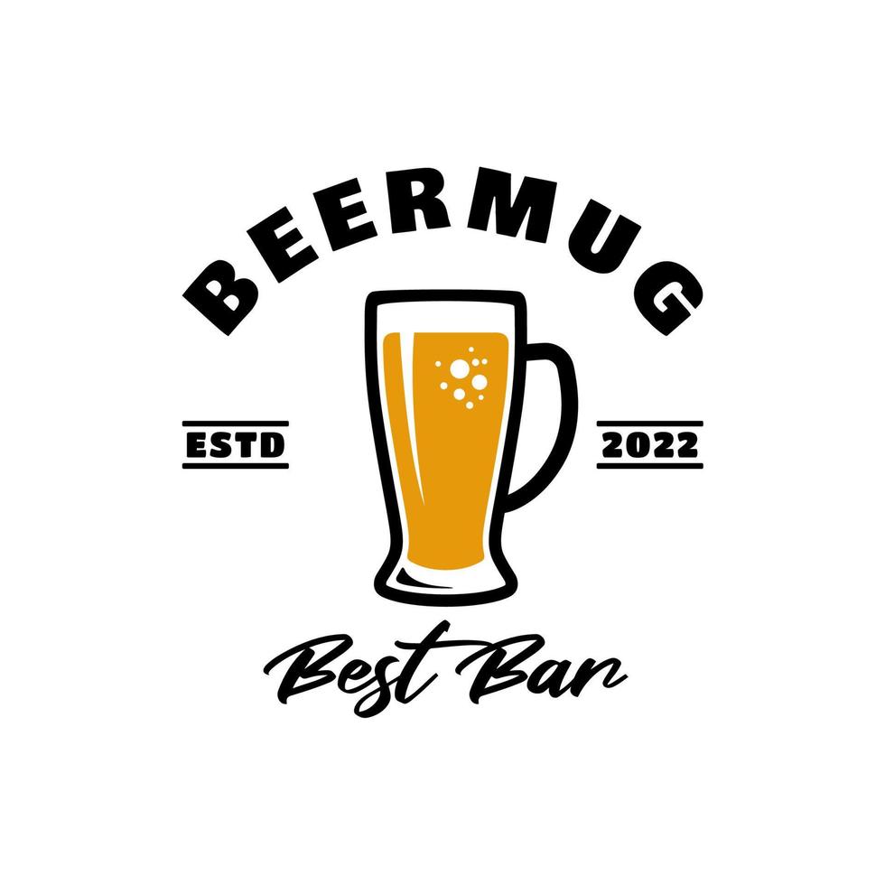 eenvoudig mok bier ale logo-ontwerp vector