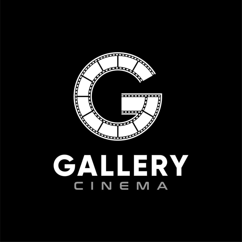 camera tape reel letter g voor filmproductie logo ontwerp inspiratie vector