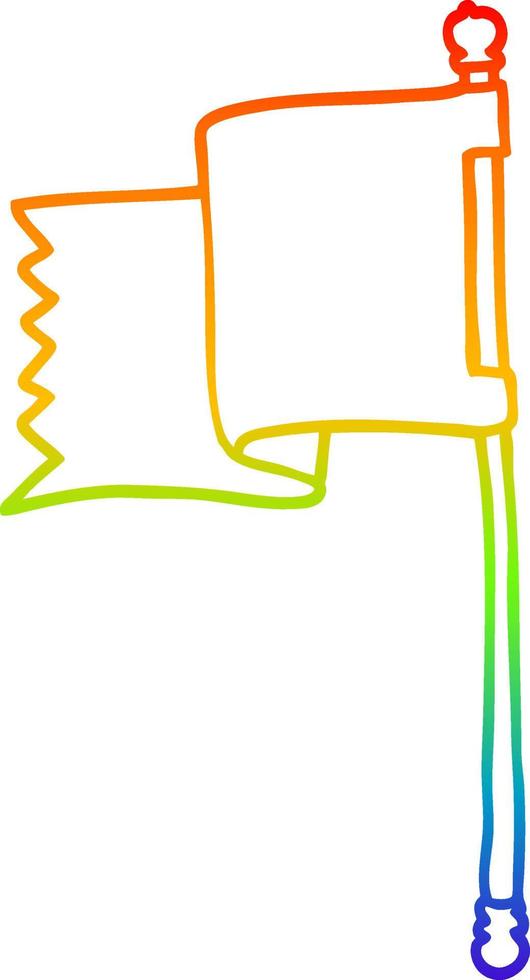 regenbooggradiënt lijntekening cartoon blauwe vlag vector
