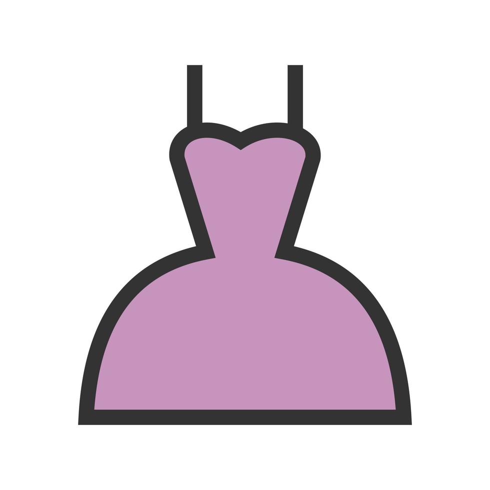 vrouw jurk gevulde lijn icoon vector