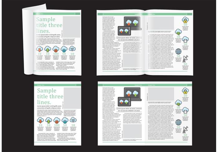 Technologie magazine lay-out vector