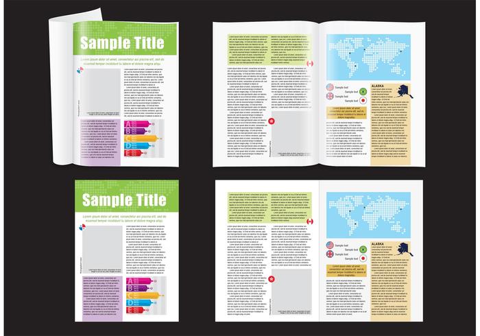 Map magazine layout vector