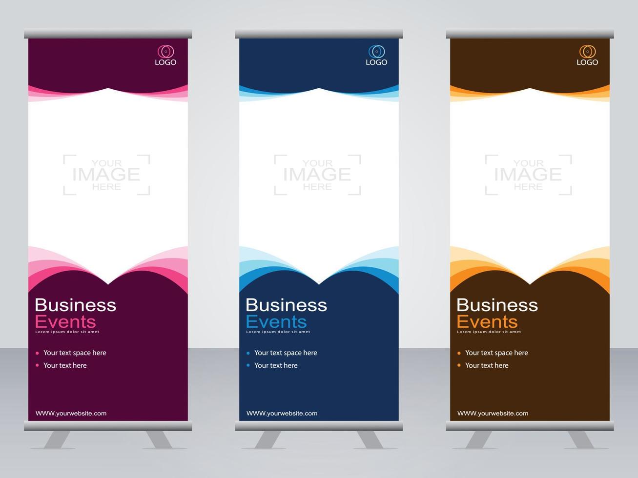 zakelijke banner roll-up set staande sjabloon voor spandoek. vector