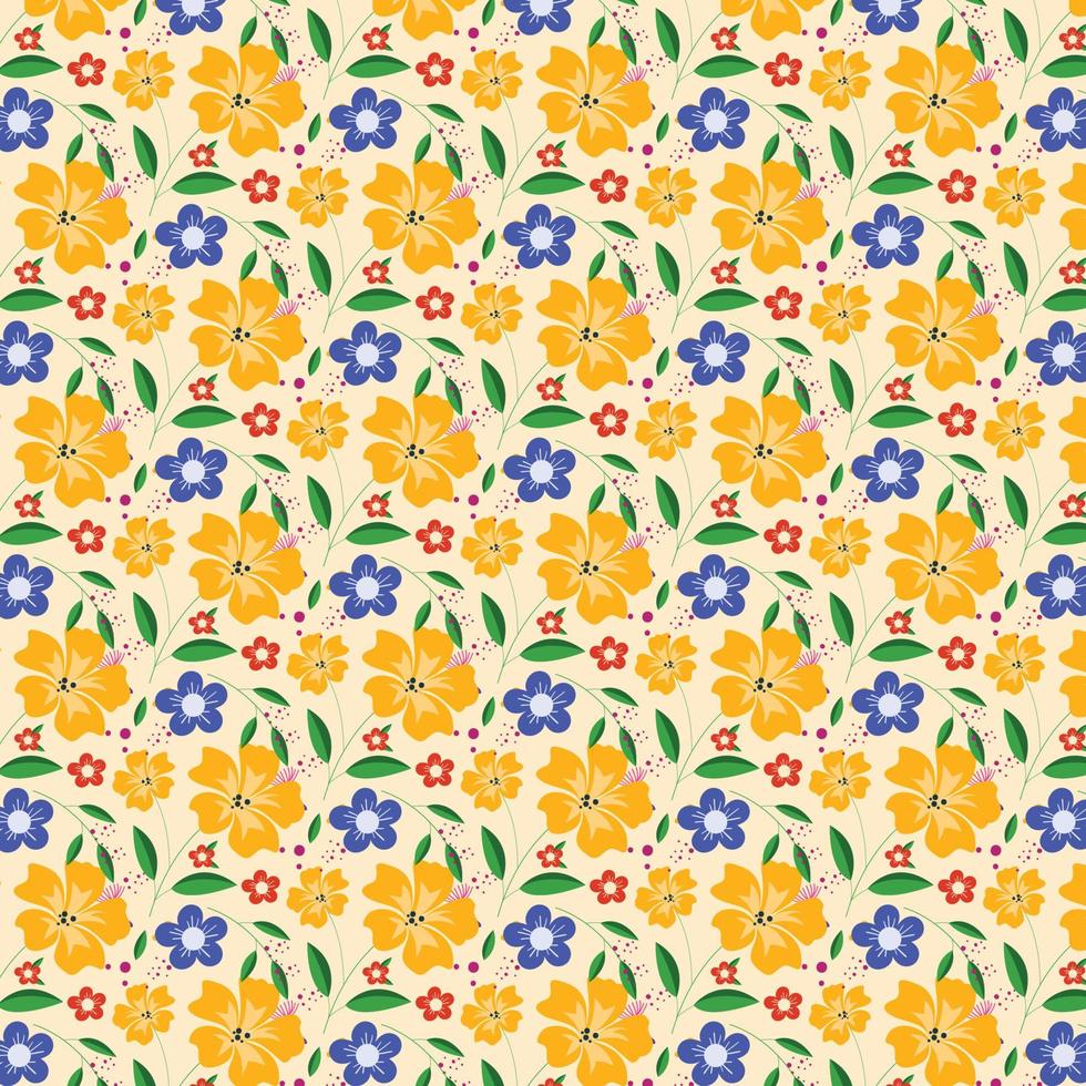 bloemen naadloos patroon met de hand getekende kleurrijke bloemen natuurlijke achtergrond met kleurrijk geschilderde bloemen vector