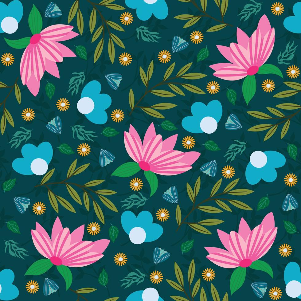 bloemen naadloos patroon met de hand getekende kleurrijke bloemen natuurlijke achtergrond met kleurrijk geschilderde bloemen vector