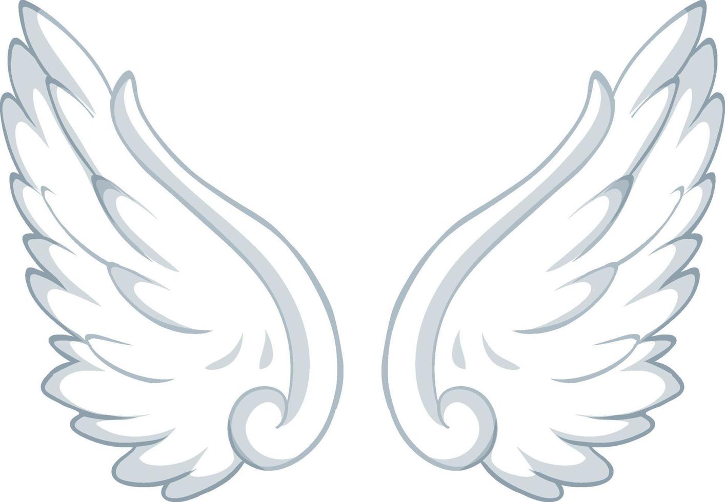 witte vleugels geïsoleerd op een witte achtergrond vector