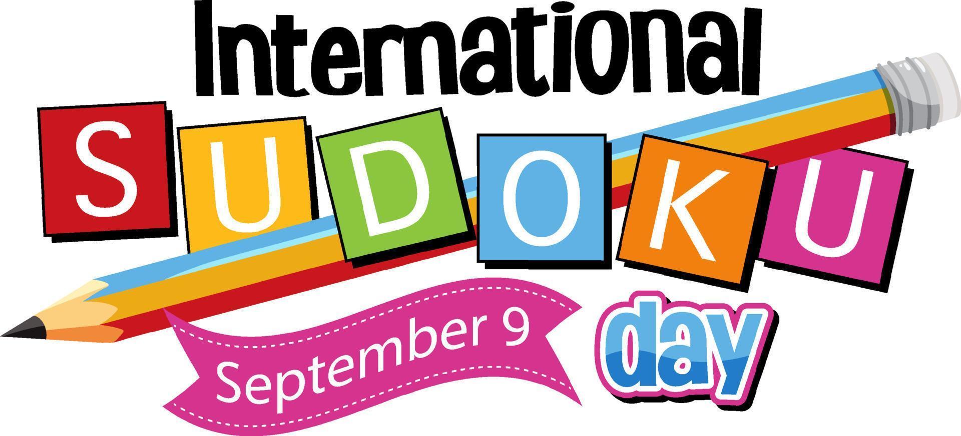 internationale sudoku dag 9 september vector