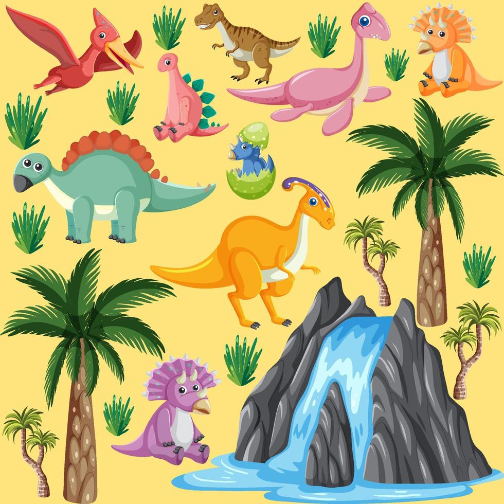 schattig dinosaurus naadloos patroon vector