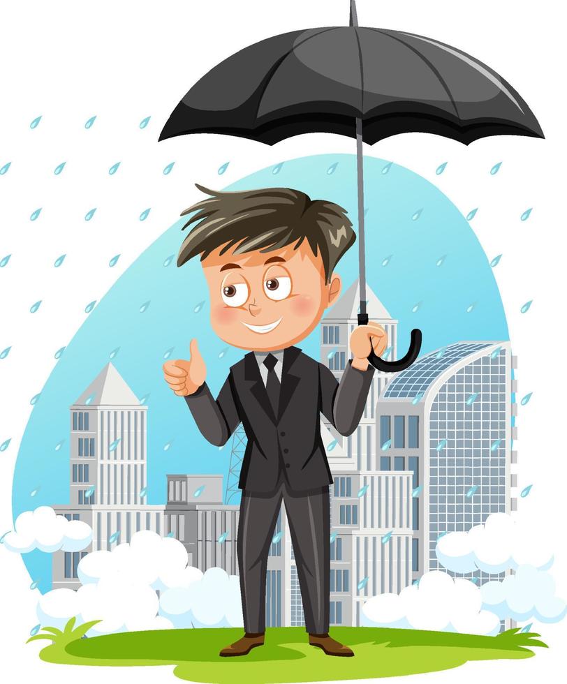 zakenman met een paraplu vector
