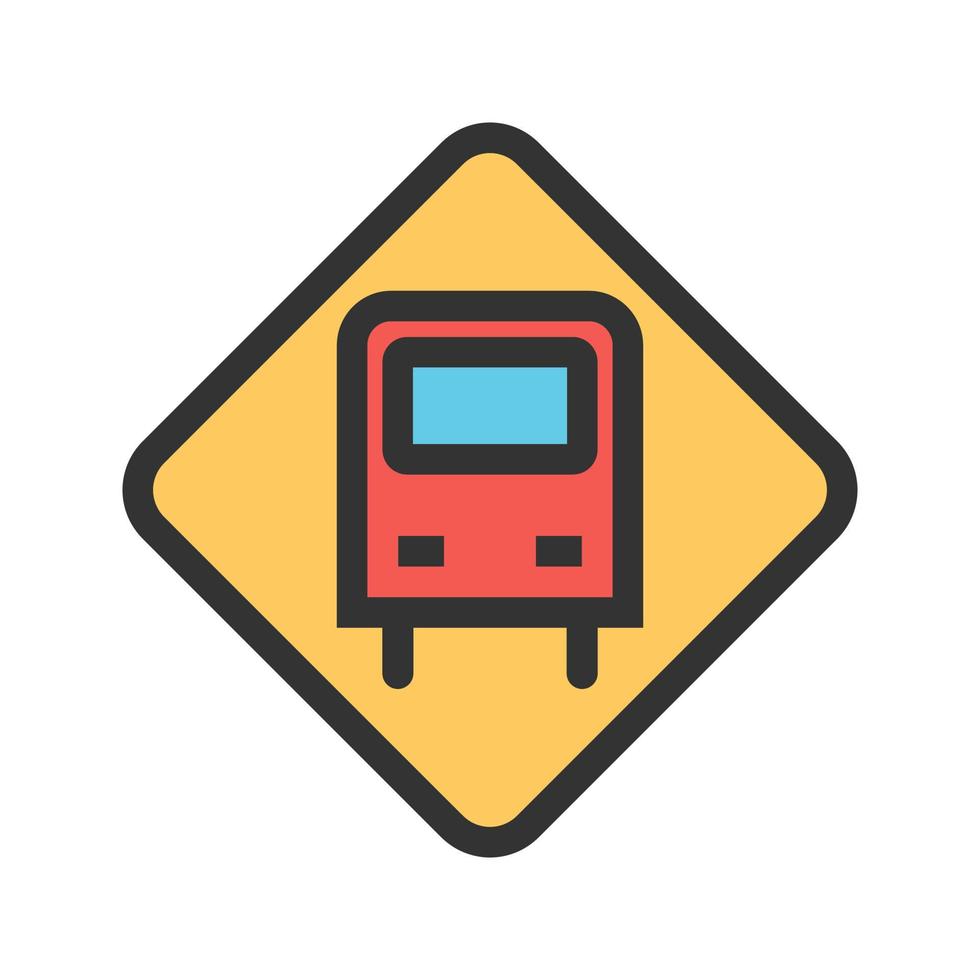 bushalte teken gevuld lijnpictogram vector