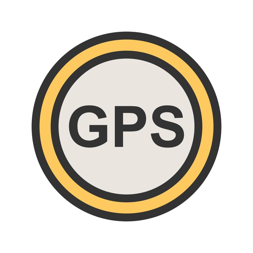 gps ik vulde lijnpictogram vector