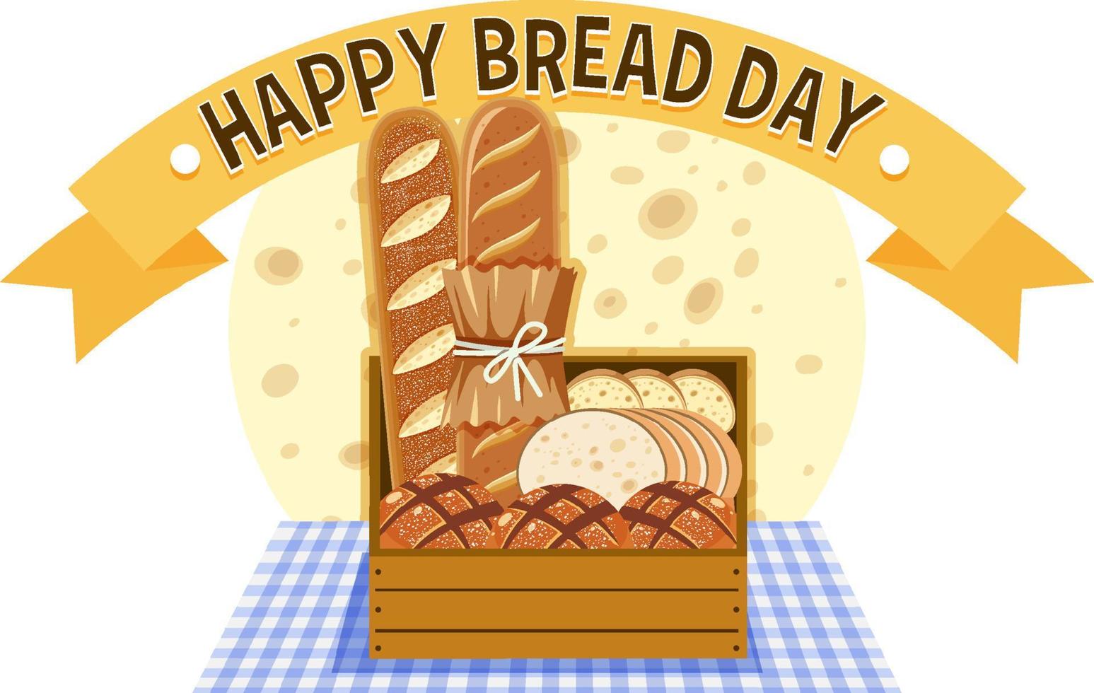 happy bread day 16 oktober logo ontwerp vector