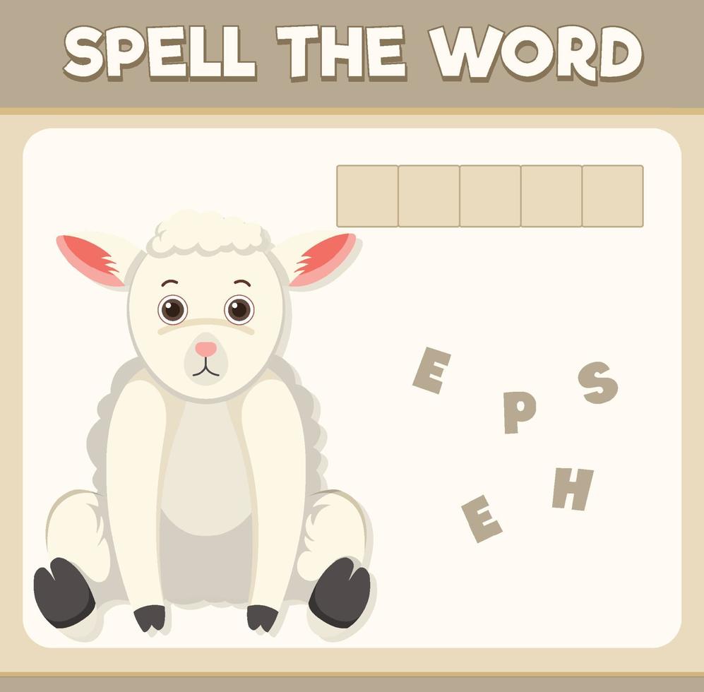 spellen woordspel met woord schapen vector