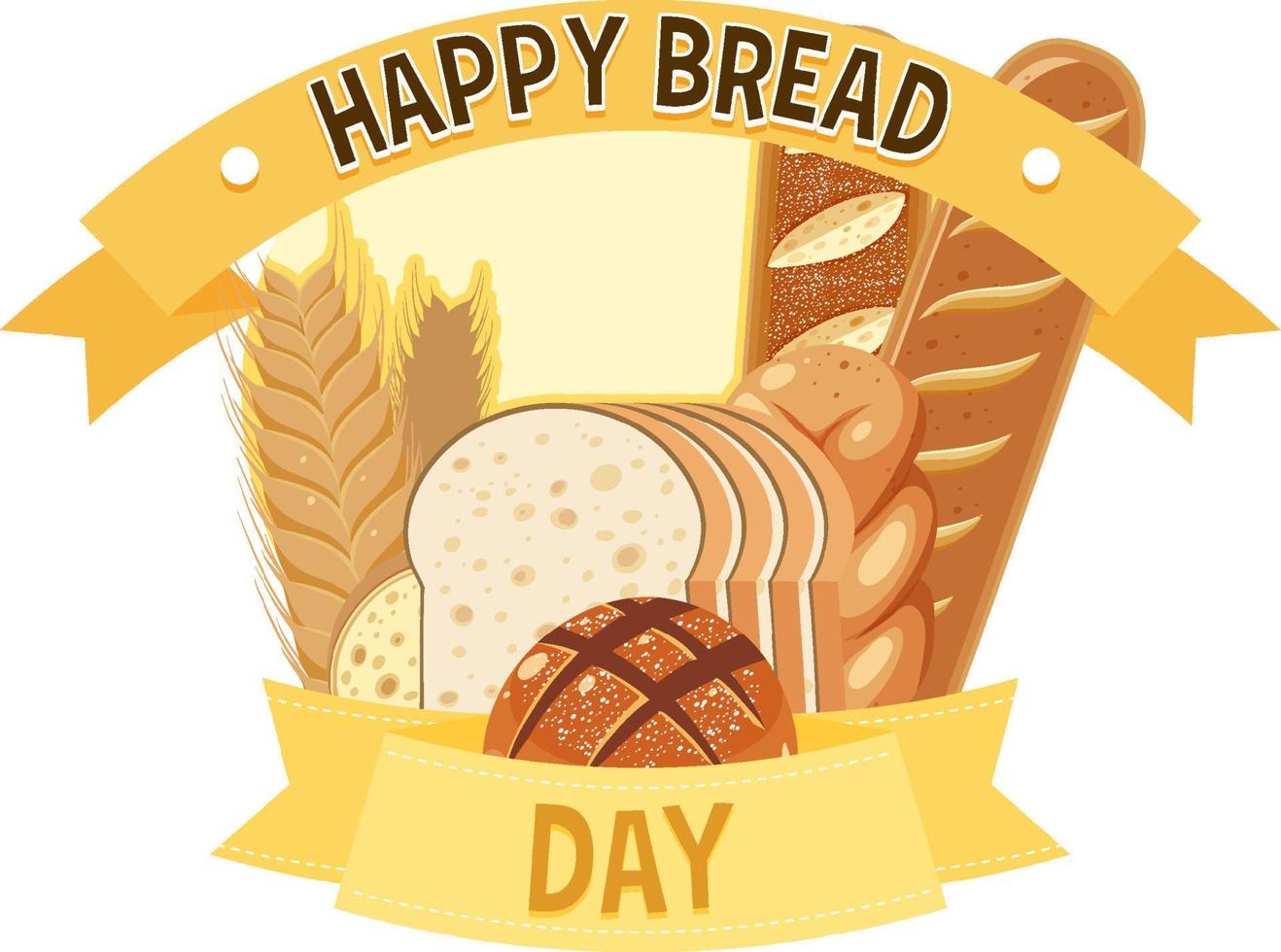 happy bread day 16 oktober logo ontwerp vector