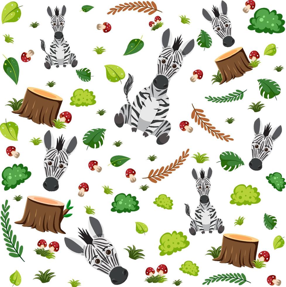 schattig zebra naadloos patroon vector