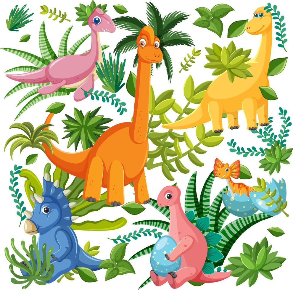 schattig dinosaurus naadloos patroon vector