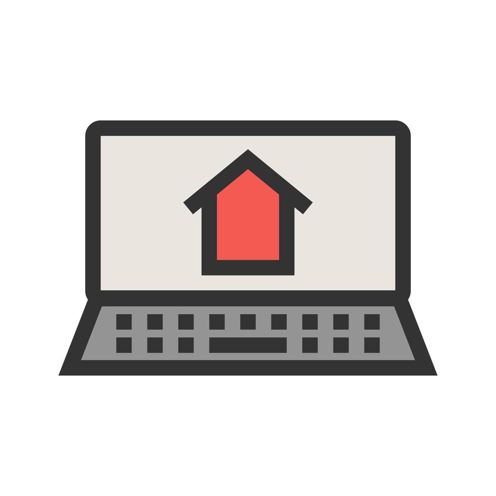 online huisvesting gevulde lijn icoon vector
