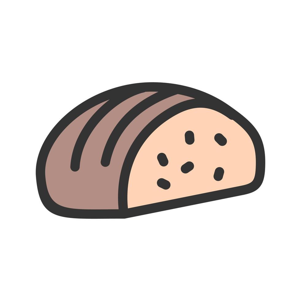 gesneden brood gevuld lijnpictogram vector