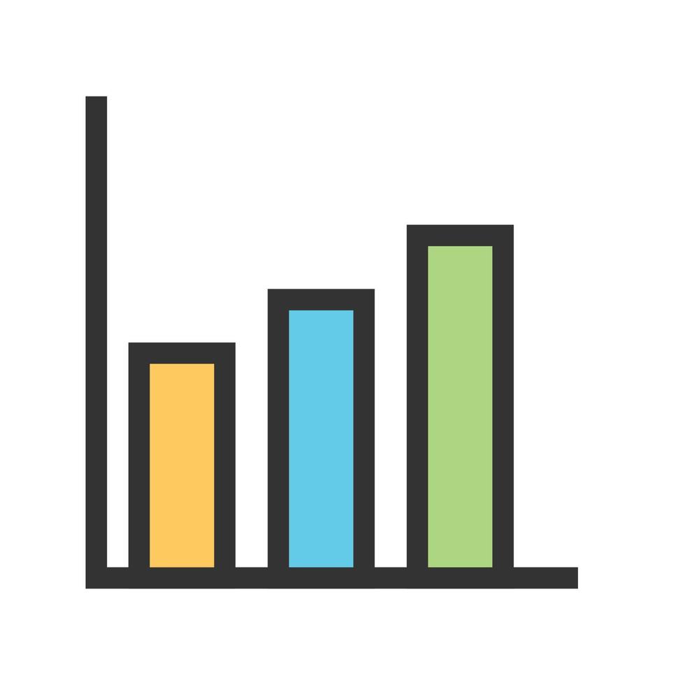 staafdiagram gevulde lijn icoon vector