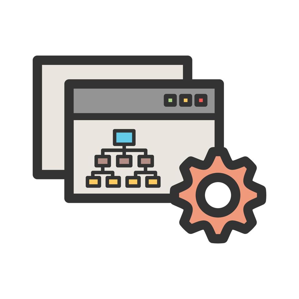 sitemap instellingen gevulde lijn icoon vector