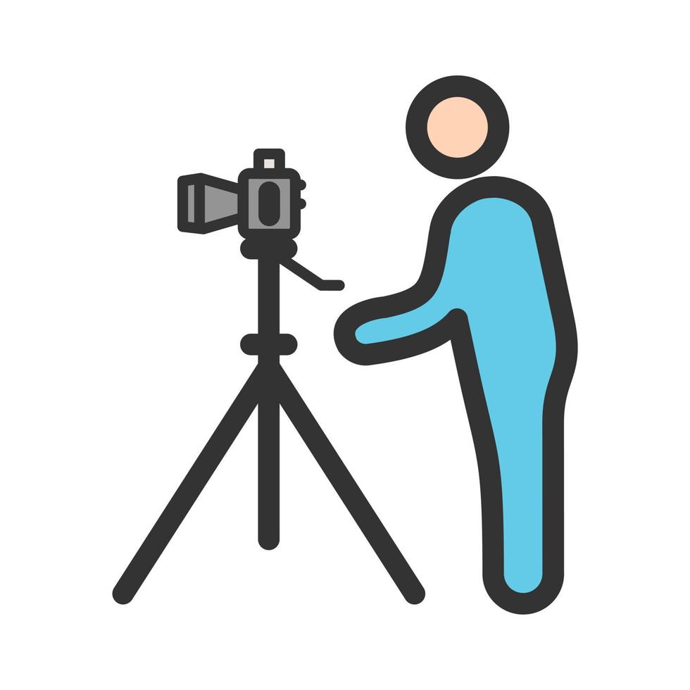 fotograaf ik vulde lijnpictogram vector