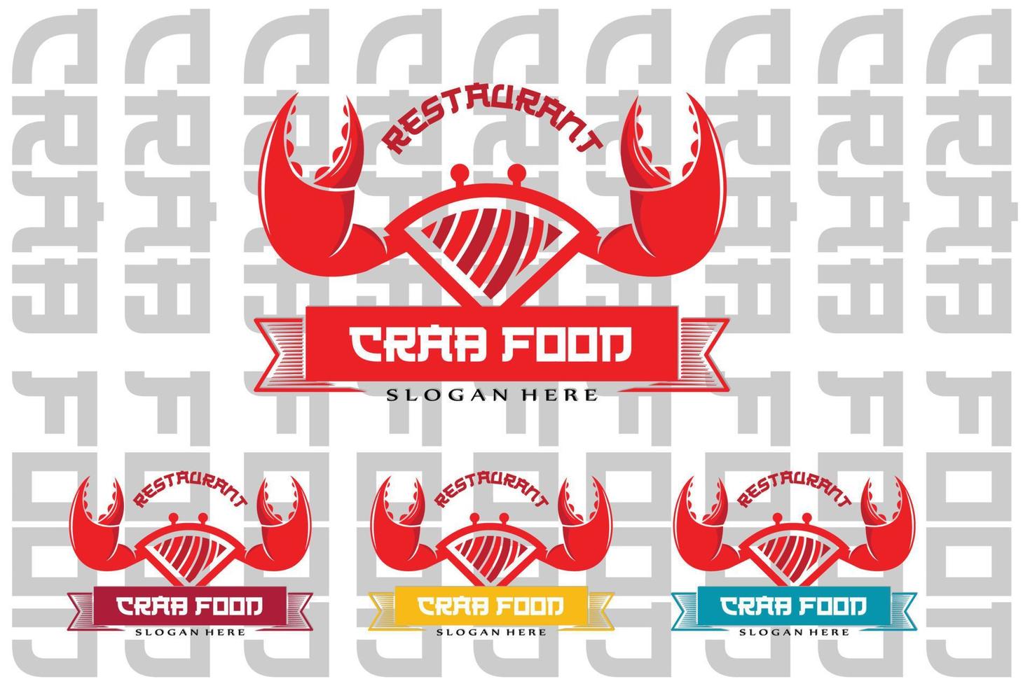 rode krab zee dier logo vector, ingrediënten voor het maken van zeevruchten, illustratieontwerp geschikt voor stickers, zeefdruk, banners, restaurantbedrijven vector