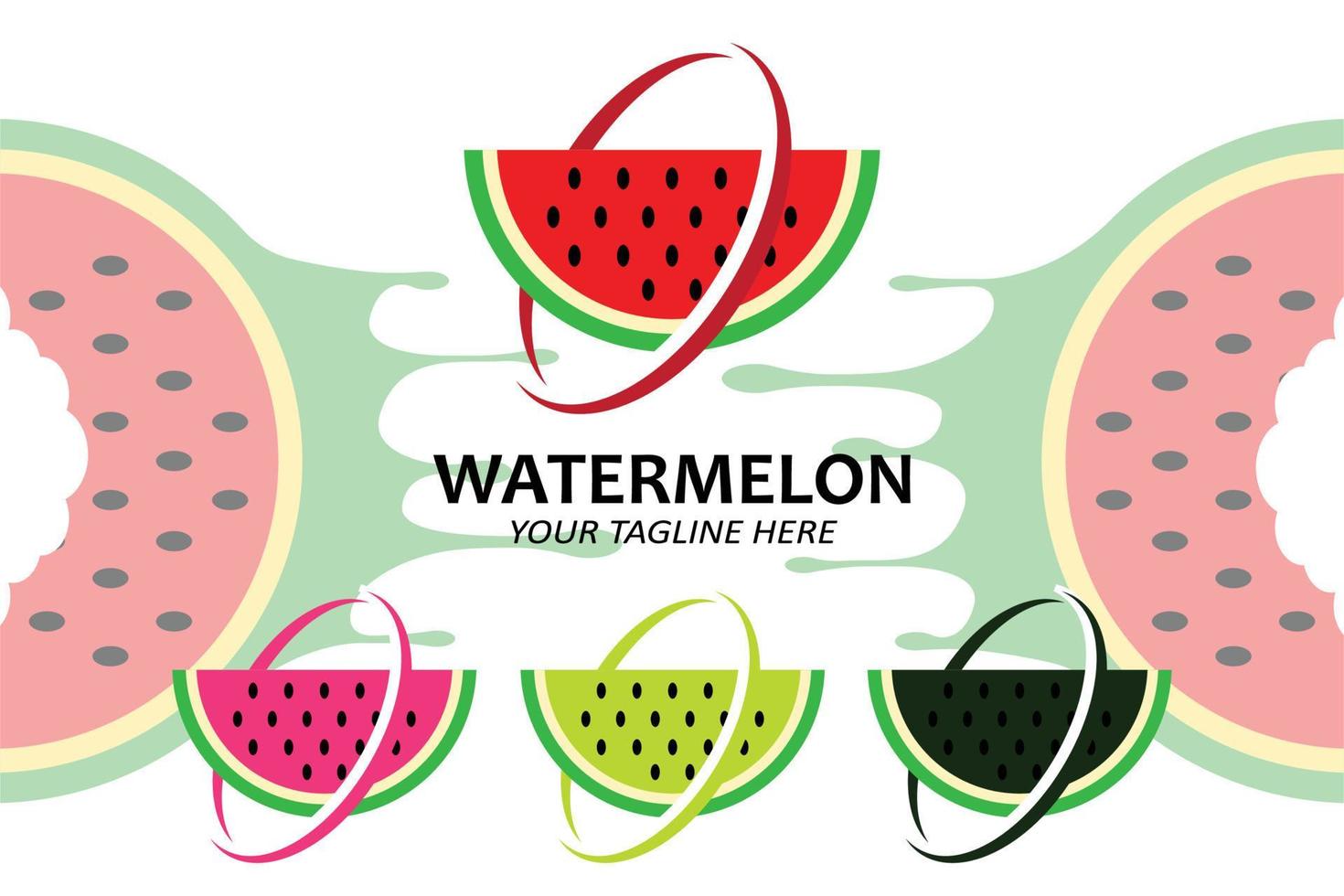 vectorillustratie van vers fruit watermeloen fruit logo rood, verkrijgbaar in de markt, zeefdrukontwerp, sticker, banner, fruitbedrijf vector