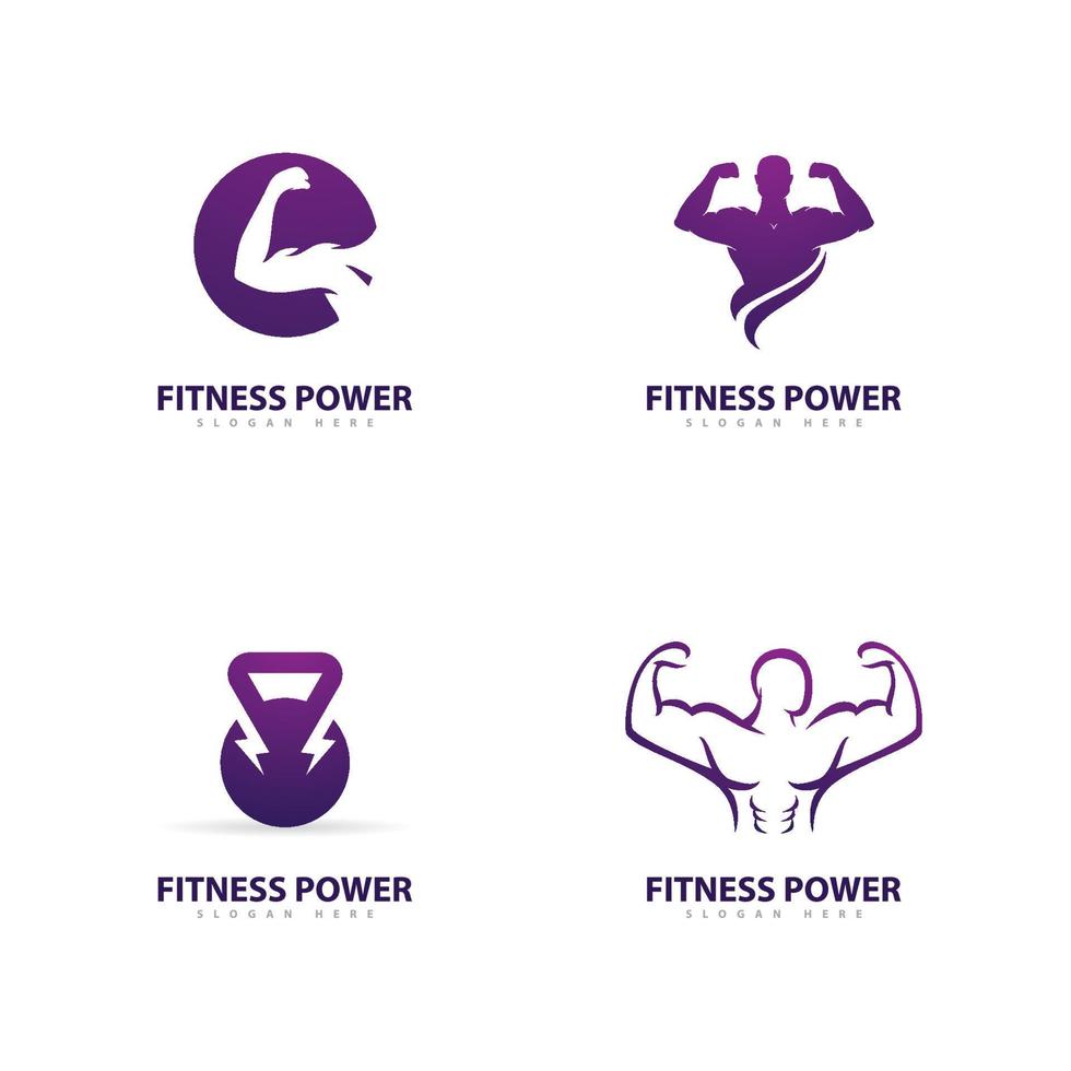 sportschool logo ontwerpsjabloon, fitnessclub creatieve symbolen vector
