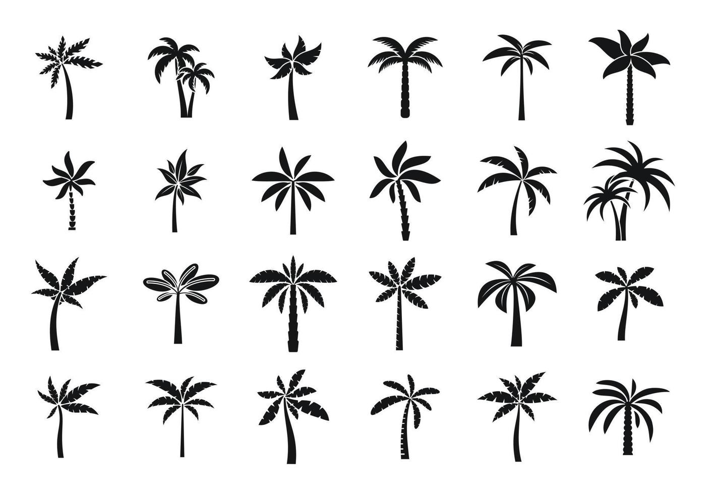 palm pictogrammen instellen eenvoudige vector. hawaï boom vector