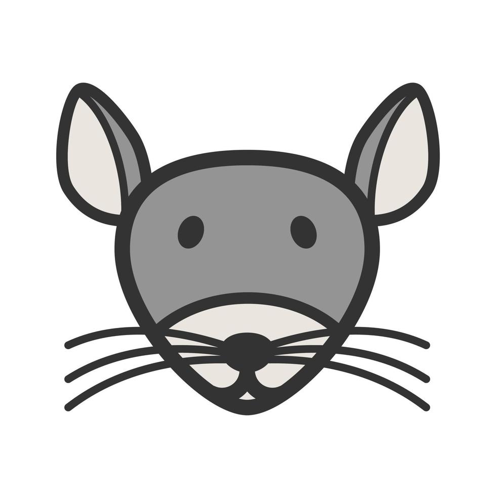 pictogram met gevulde lijn met muisgezicht vector