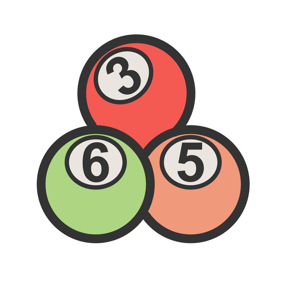 snookerballen gevuld lijnpictogram vector