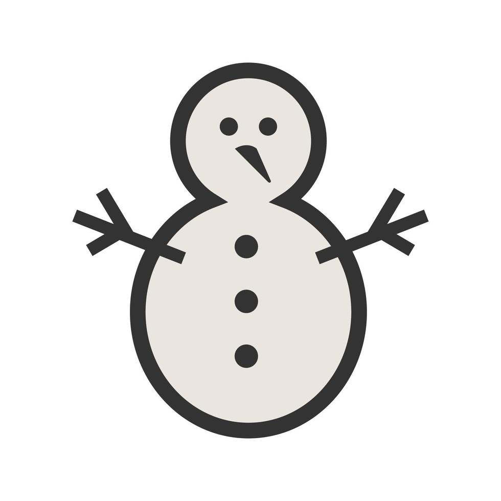 sneeuwpop ik heb lijnpictogram gevuld vector