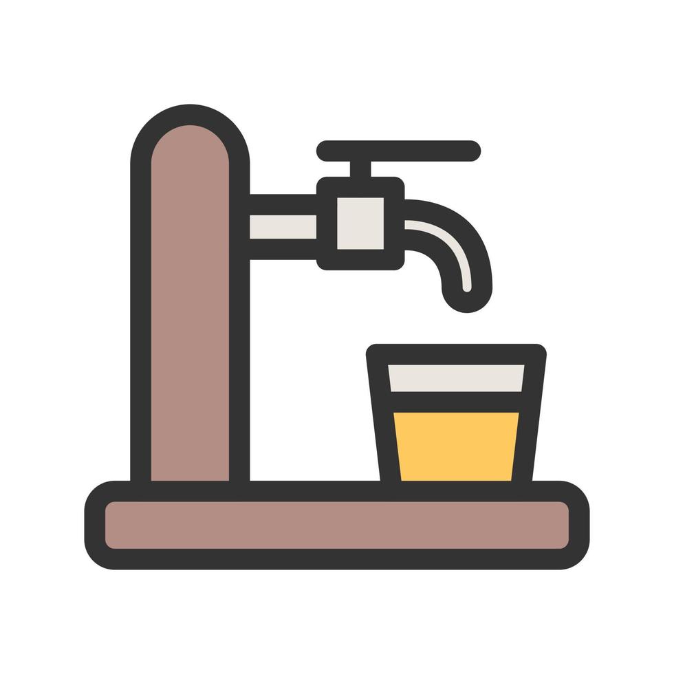 biertap gevuld lijnpictogram vector