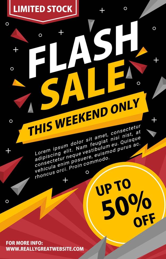 flash verkoop sjabloon promotie poster vector