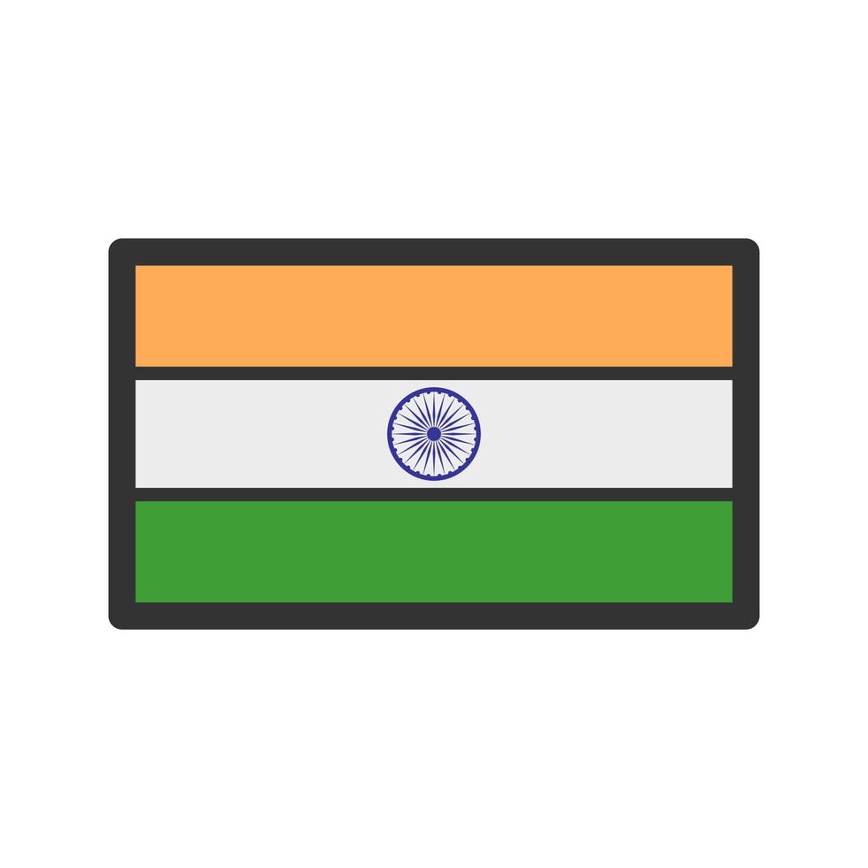 india gevulde lijn icoon vector