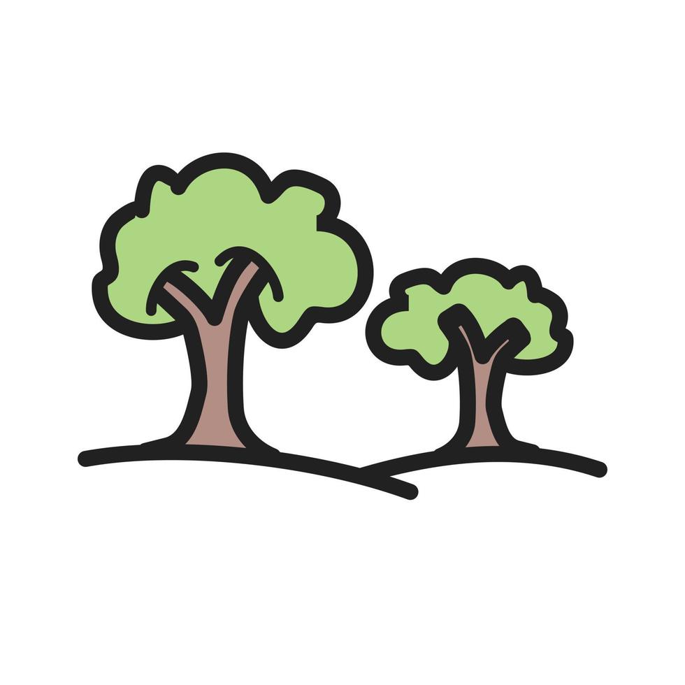 bomen gevulde lijn icoon vector